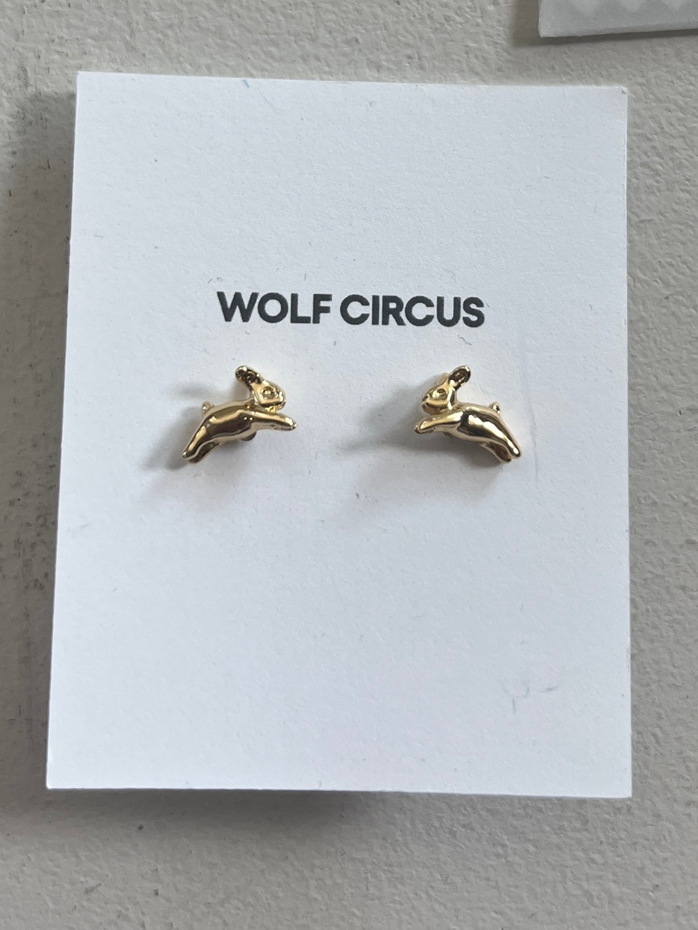 Wolf Circus Gold Rabbit Stud Earrings